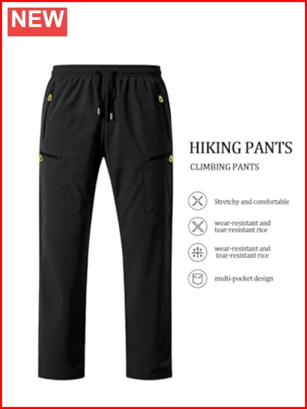 Lightweight Water Resistant Cargo Pants with Zipper Pockets